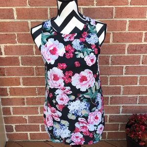 Pink & Black Floral Tank